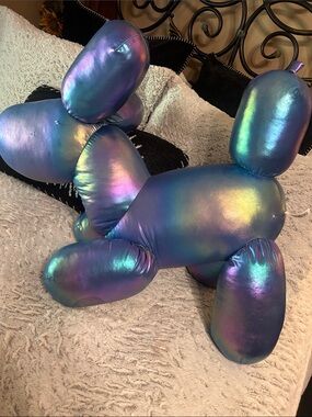 Iridescent Purple Balloon Dog Plush - Home Party Decor